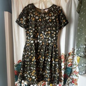 LuLaRoe green Floral Dress